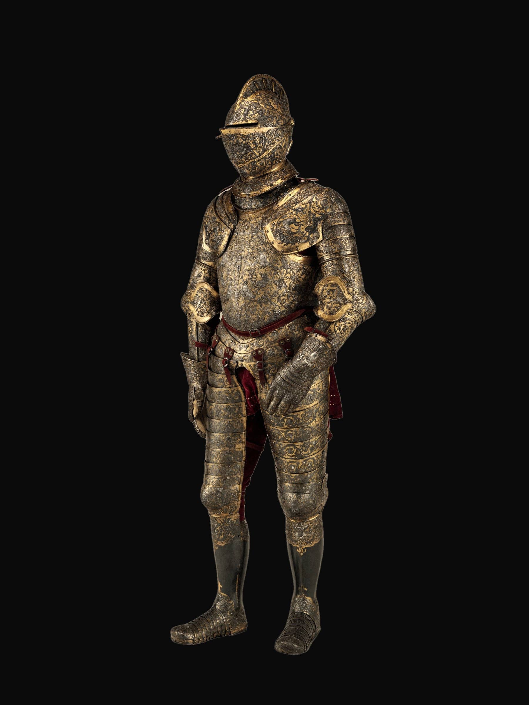 Armour of Henry II, King of France, French, about 1555, steel with gold and silver (The Met)