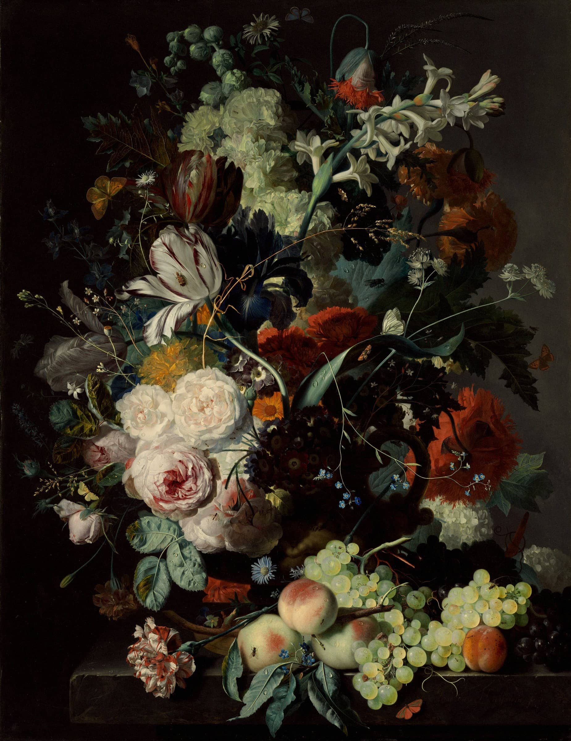 Still Life with Flowers and Fruit by Jan van Huysum, about 1715, oil on panel (National Gallery of Art)