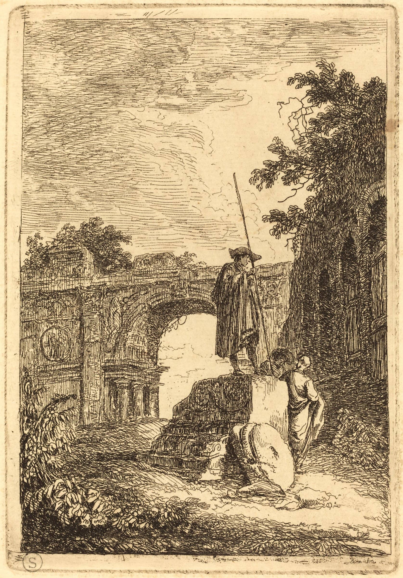 The Triumphal Arch by Hubert Robert, 1763 to 1764, etching (National Gallery of Art)